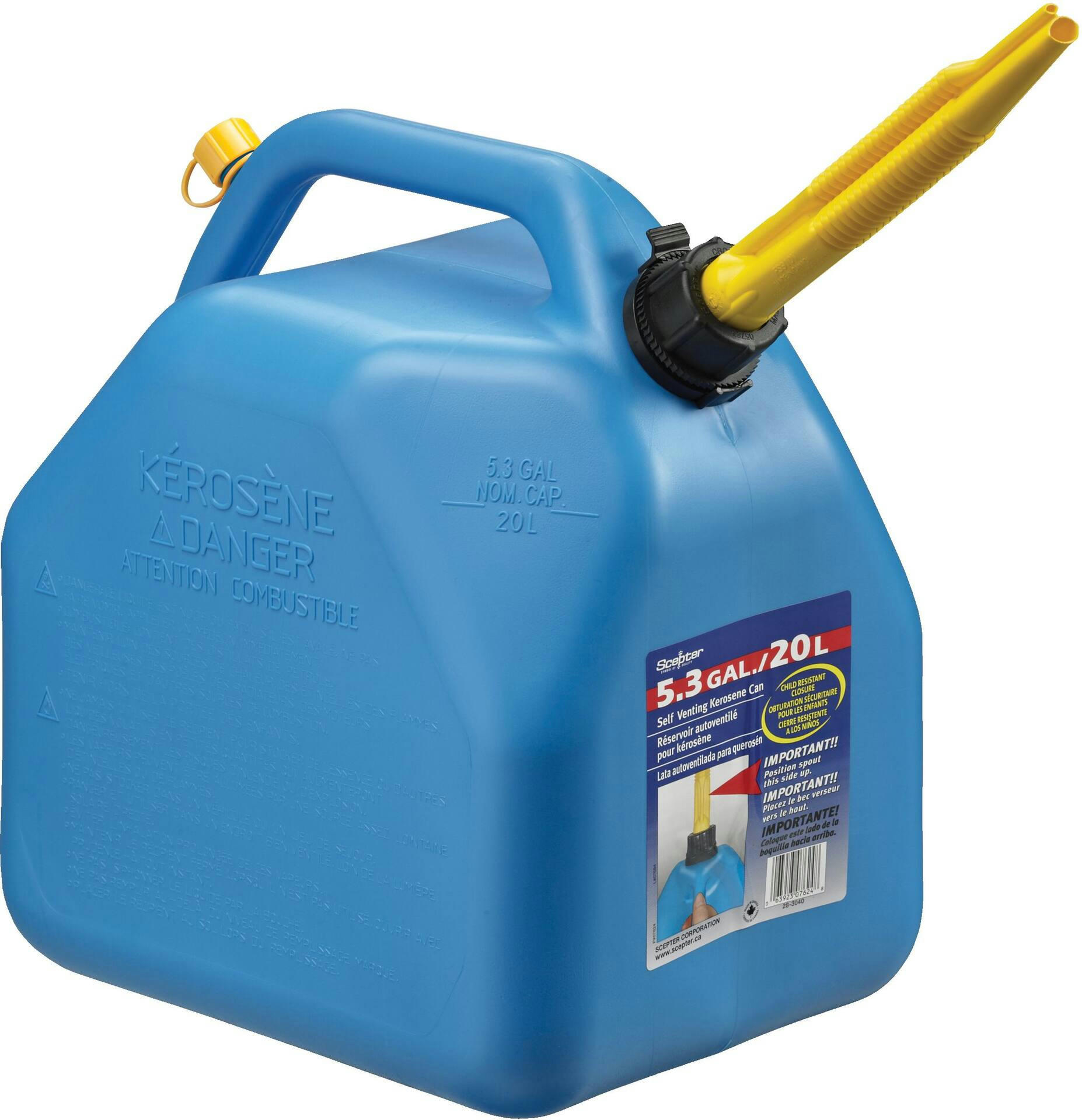 Scepter Kerosene Vented Jerry Fuel Can, 20-L