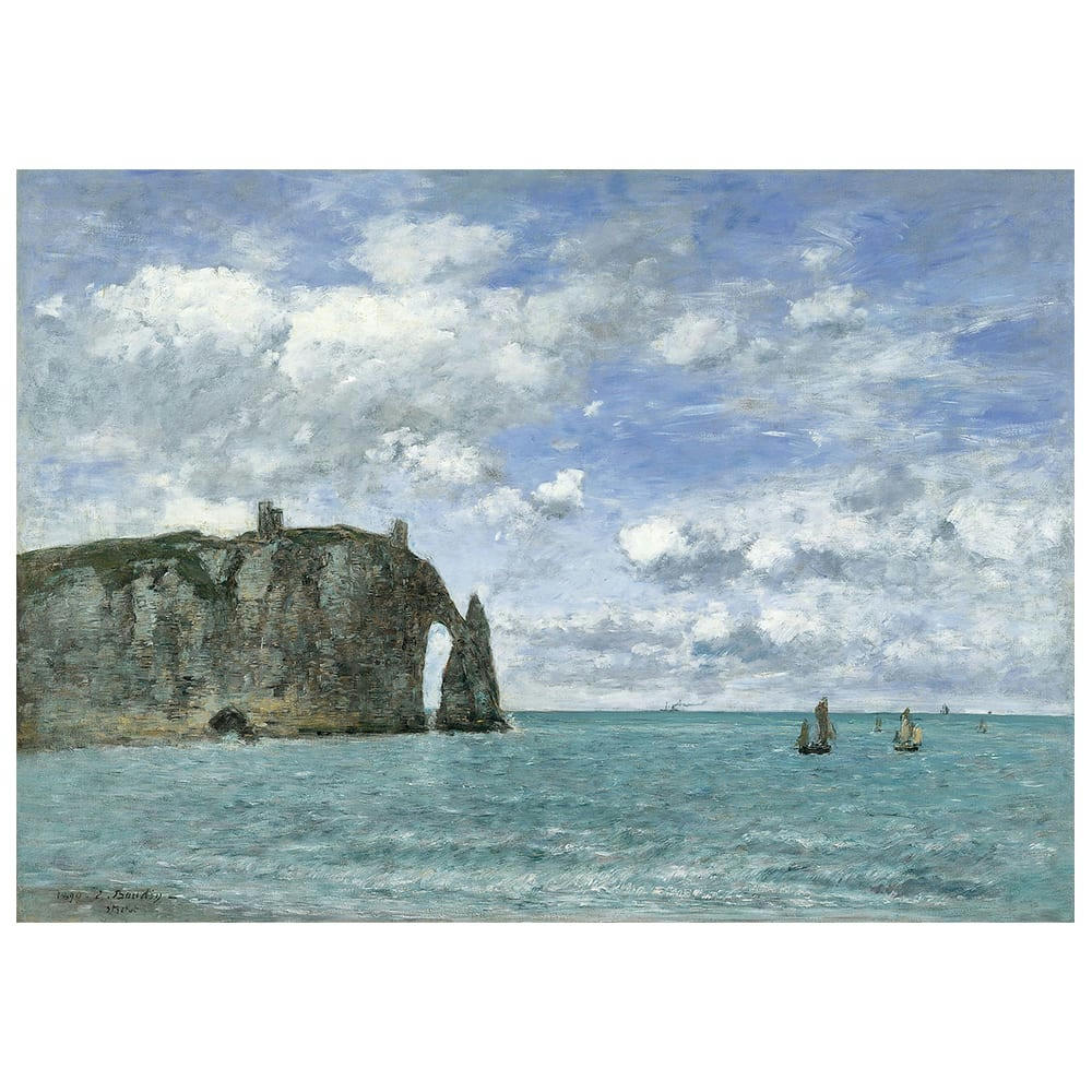 - Tableau - Tretat. la Falaise D'Aval - Eugène Boudin 50x70cm