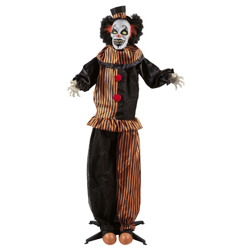 Clown animé Halloween lumineux et sonore H170 cm