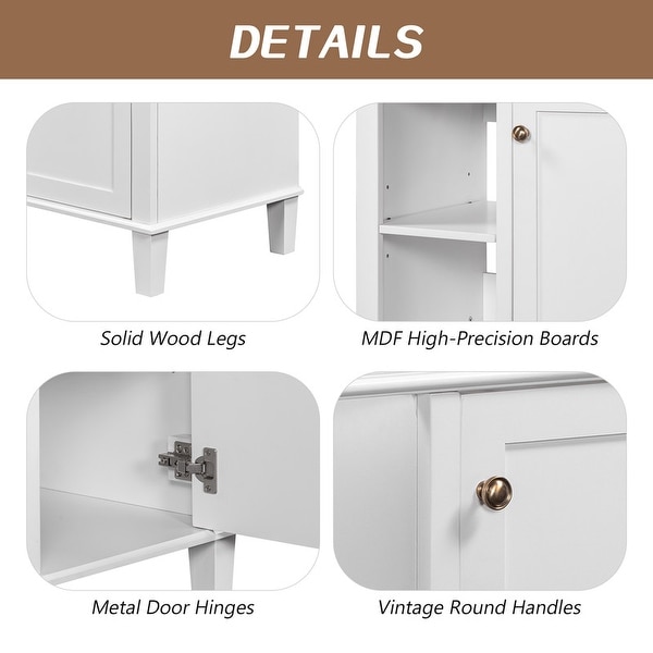 30" Wooden Bathroom Vanity with Ceramic Sink Set,White
