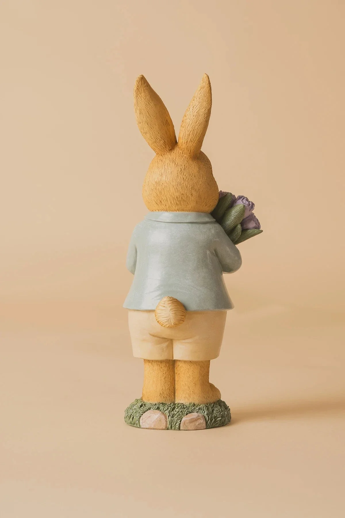 Large Boy Bunny Holding Flowers