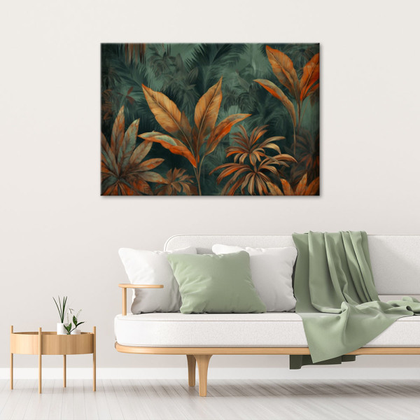 Feeby Obraz na płótnie, Pomarańczowe liście tropikalne 60x40