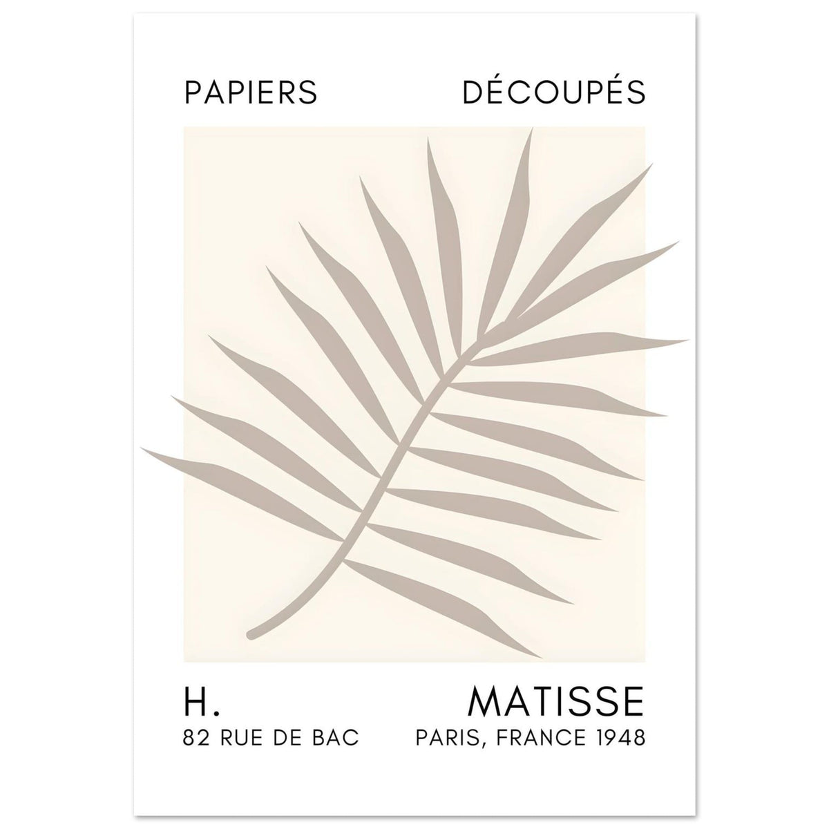 Artfulprints Poster Matisse – Floral reef grey  - 70x100 cm - Grijs