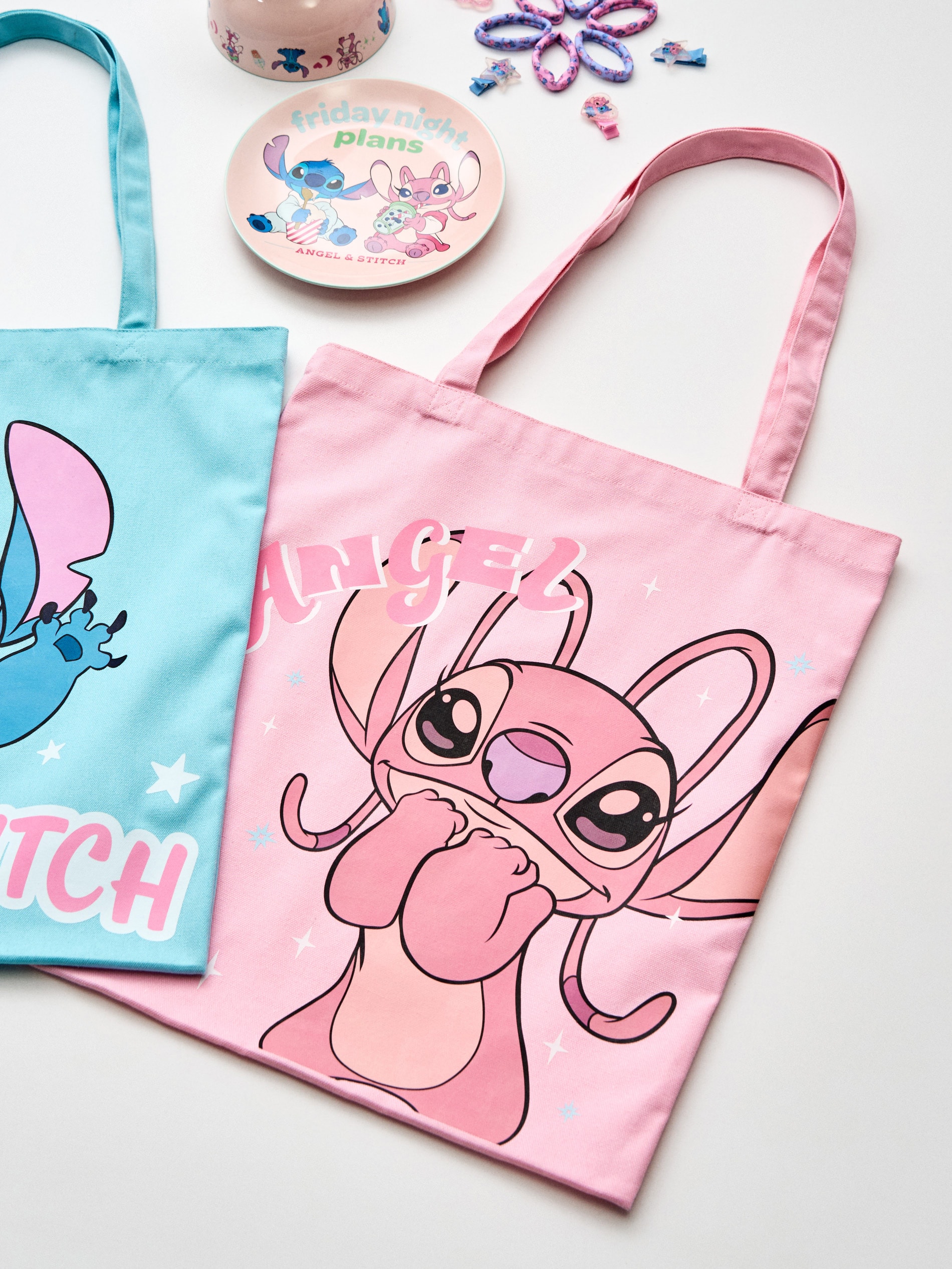 Materiałowa torba shopper z nadrukiem Stitch