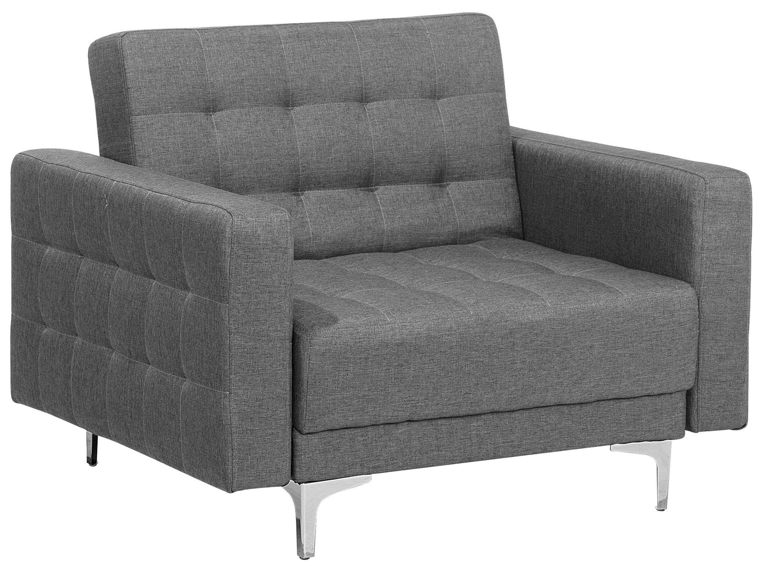 ABERDEEN - Fauteuil en tissu gris clair