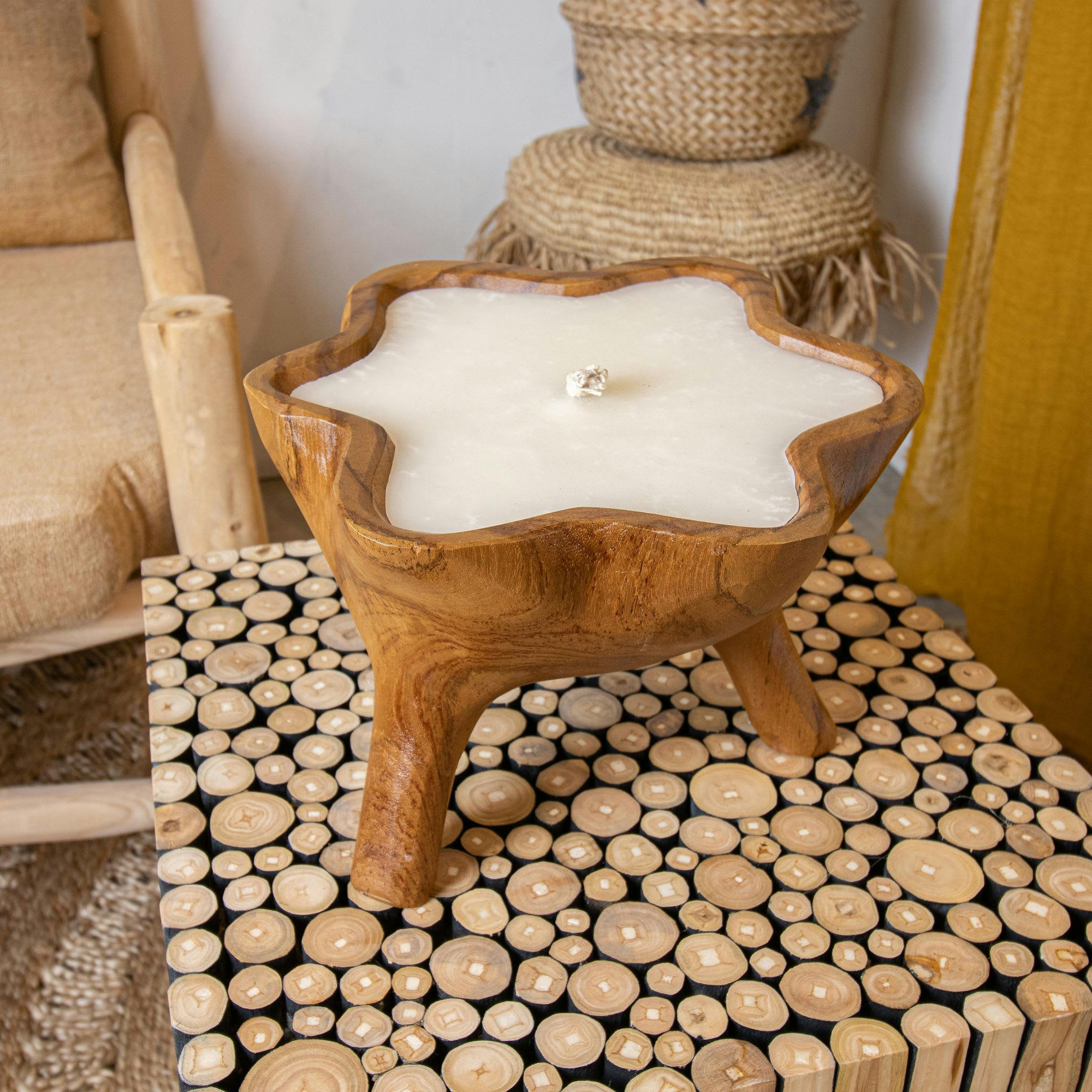 KAPIT - Maxi bougie en teck Ø30cm