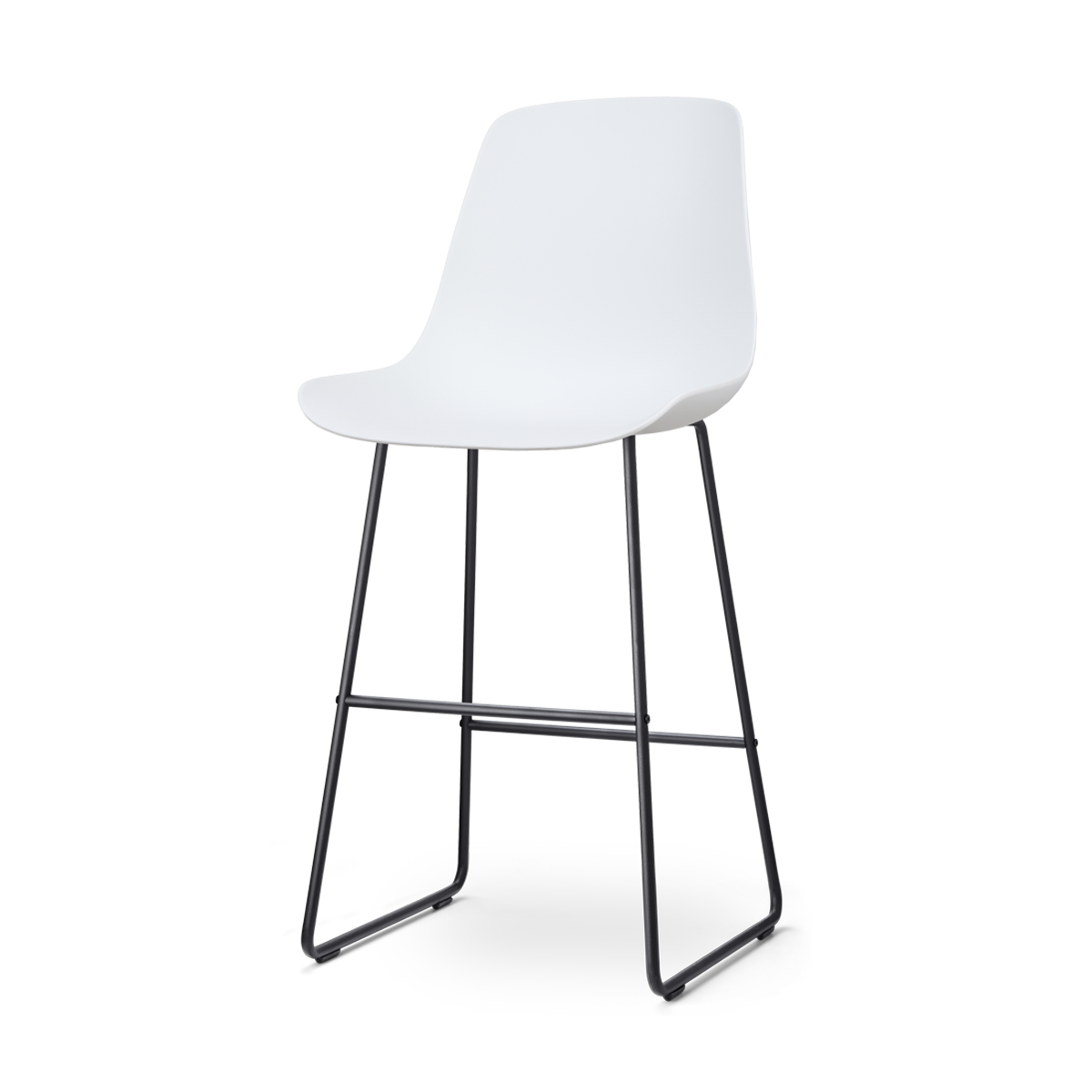Nolon Nino-Pip Barkruk Wit - Kunststof - Zwart Onderstel - 75 cm