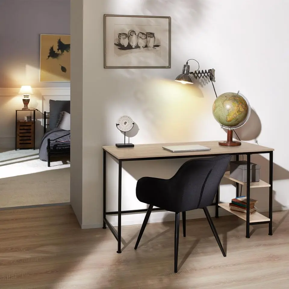 tectake Bureau Donegal 140x60x76,5cm, Industrieel Licht Hout, Eiken Sonoma