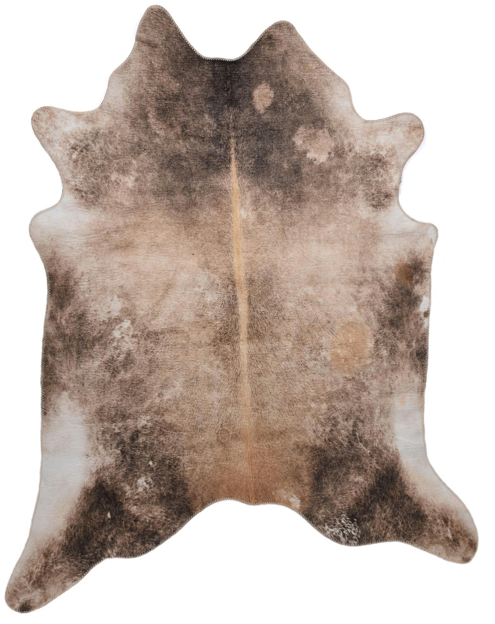 EMILIA - Tapis en peau de vache artificielle marron 150x190