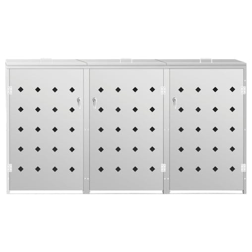 NNEVL Triple Wheelie Bin Shed 240 L Stainless Steel