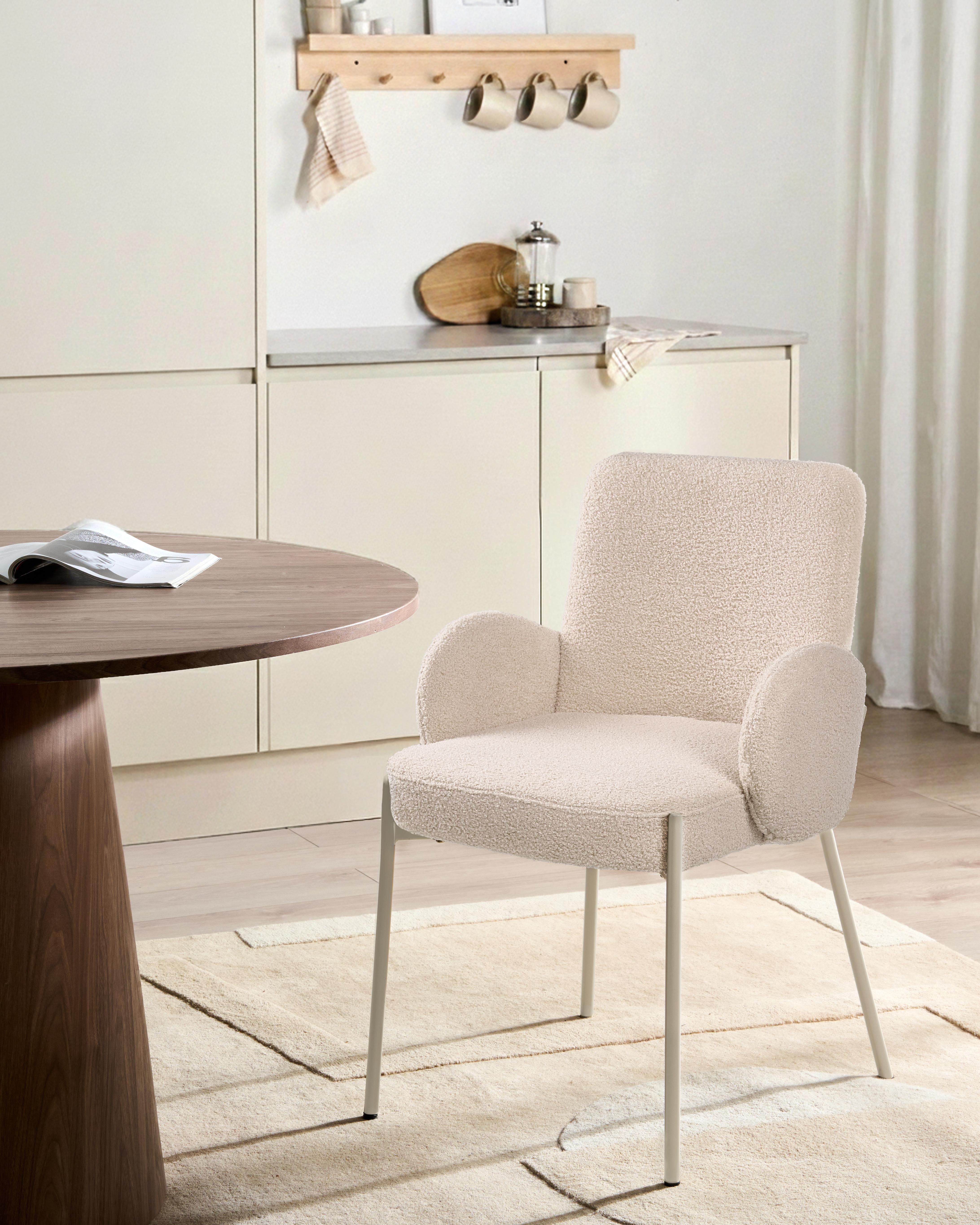 Dining Chair MAGEE Boucle Light Beige