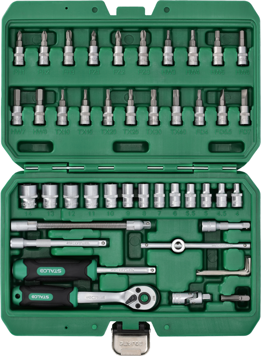Zestaw kluczy nasadowych 48 elementów S-54020 STALCO S-54020