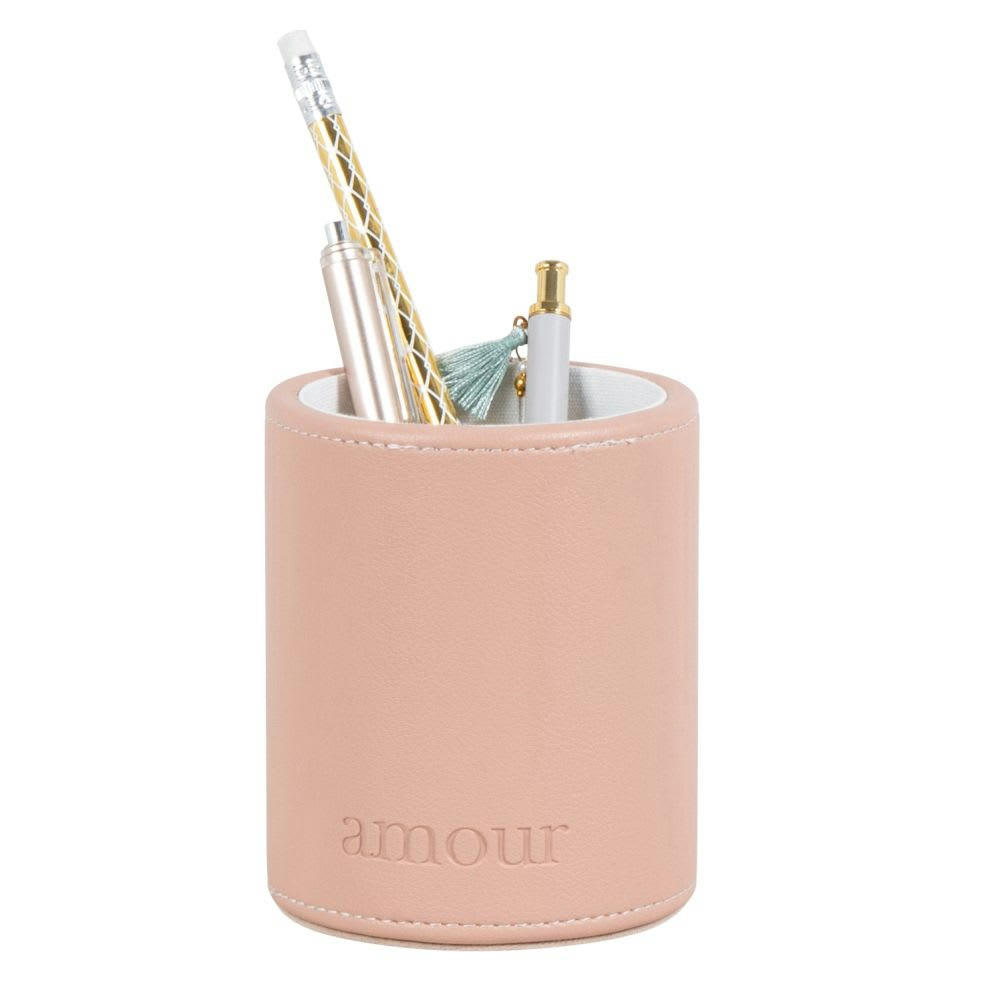 - Pot à crayons rose poudré