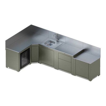 Cuisine extérieure Comfort 5 modules Sauge et Inox - ENO