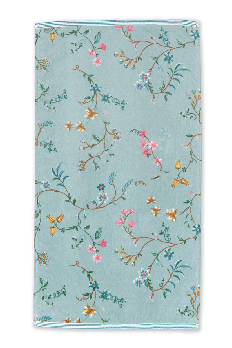 Pip Studio handdoek Les Fleurs - 55x100 cm - blauw