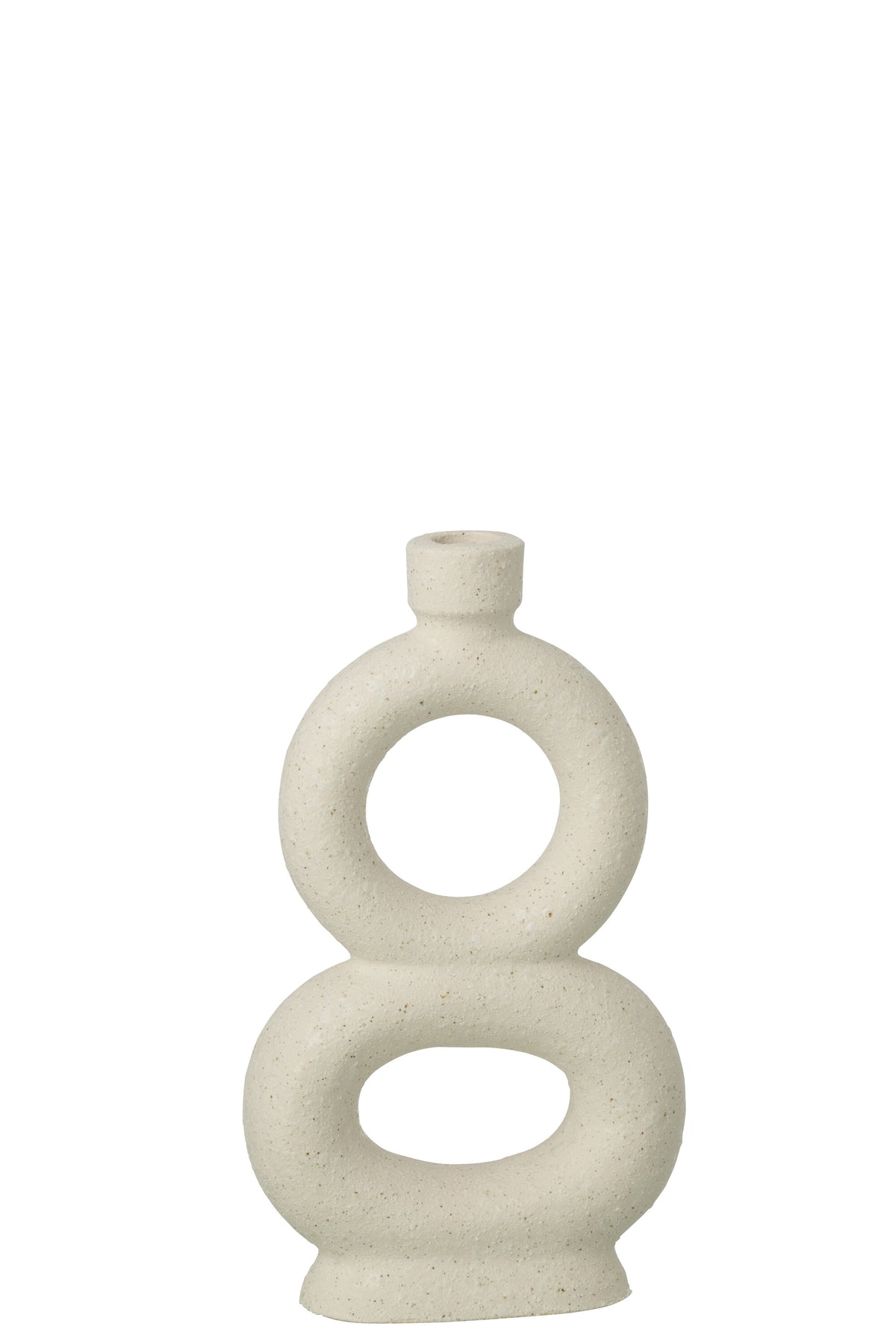 J-Line vaas Soliflore 2 Rings - steengoed - wit - large