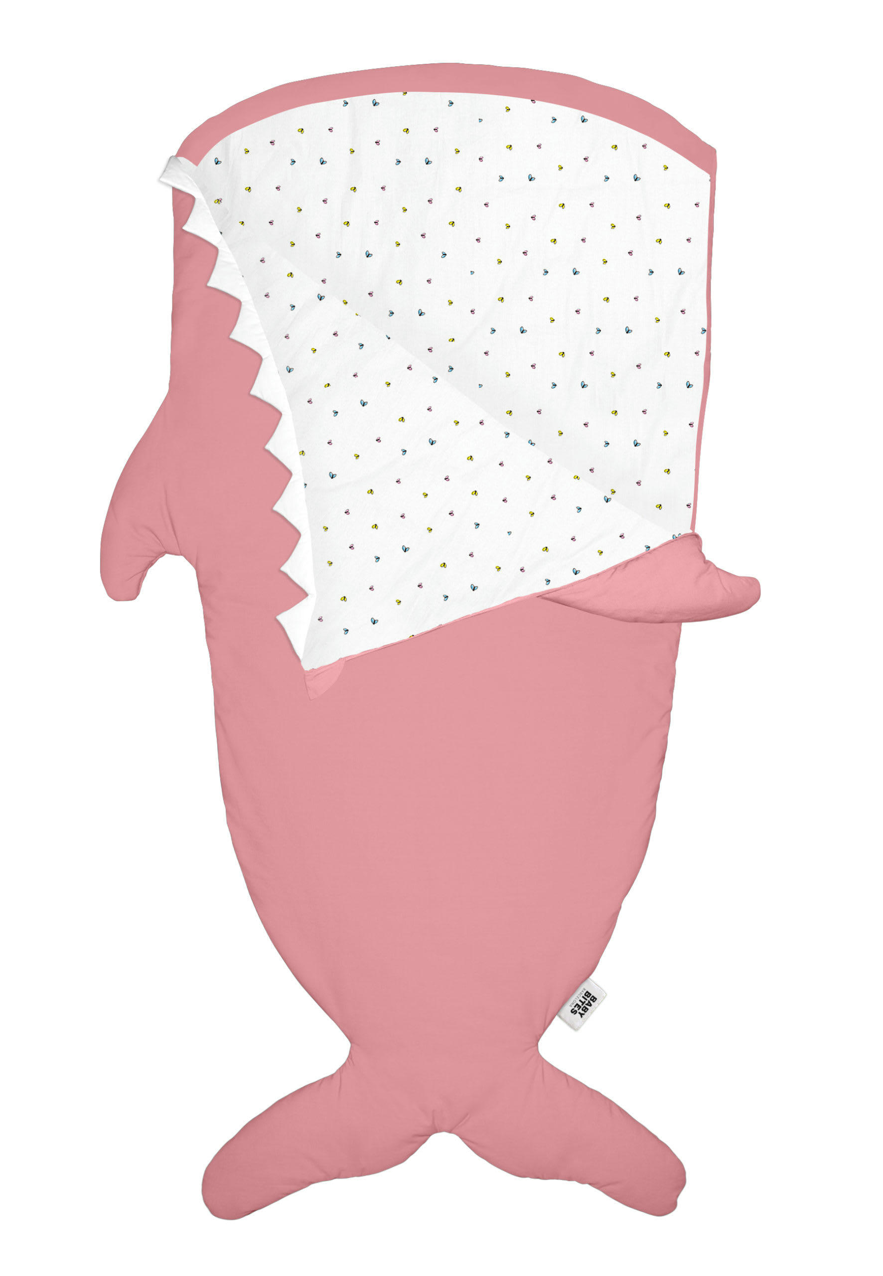 TIBURÓN - Sac de couchage Requin pour enfants 2-6 ans 100% coton Rose