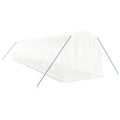 NNEVL Greenhouse with Steel Frame White 20 m&sup2; 10x2x2 m
