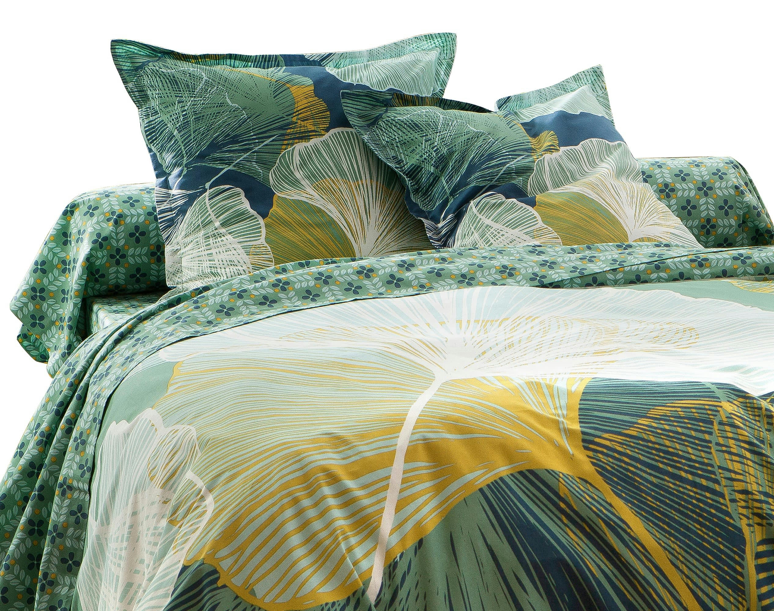 ZENGA - Housse de couette 240x220 vert en coton