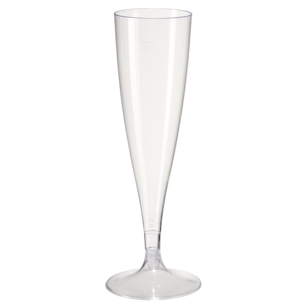 Lot de 6 fl&ucirc;tes 140ml plastique transparent Ø5xH18cm