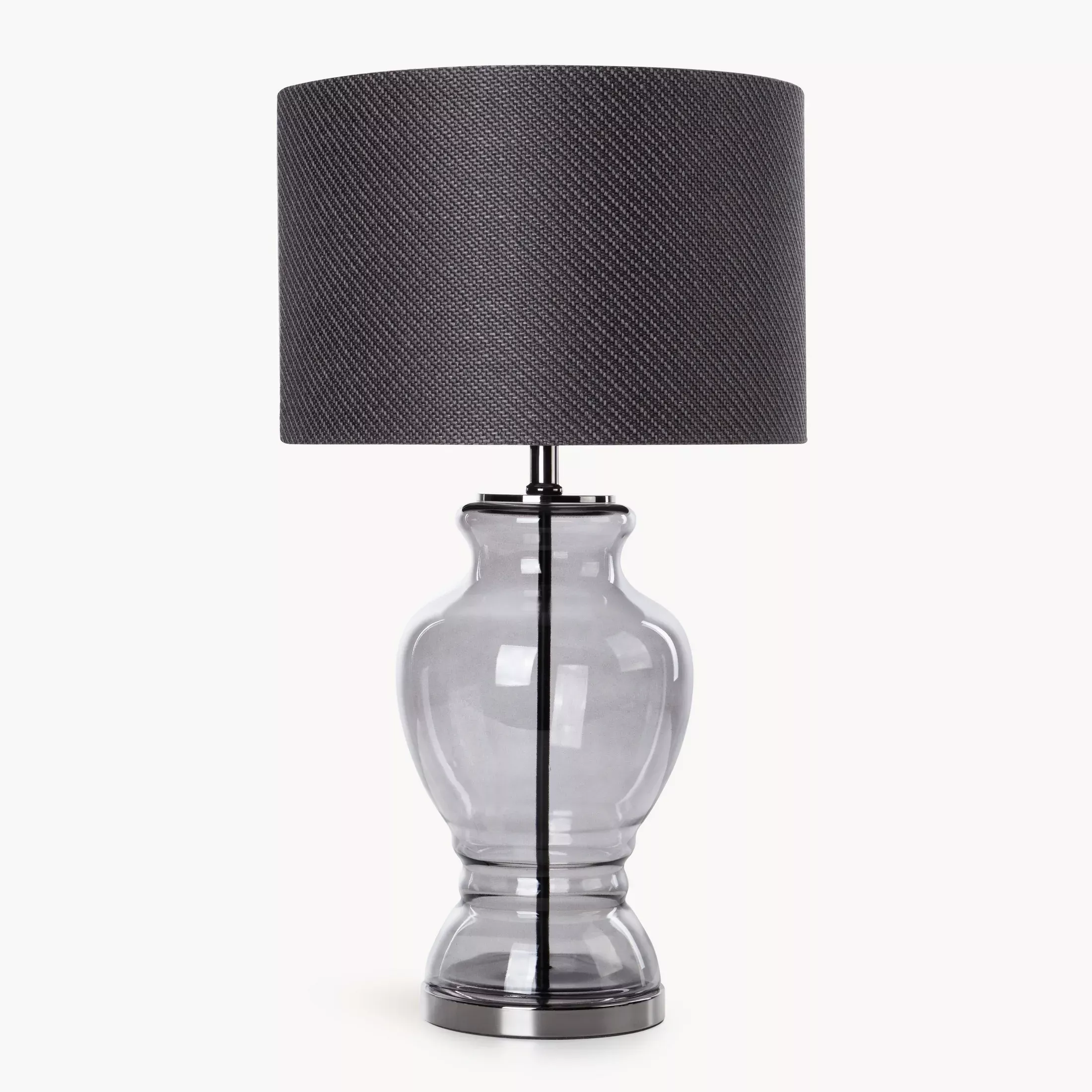 Lampa stołowa czarna MATEO z podstawą z dymionego szkła