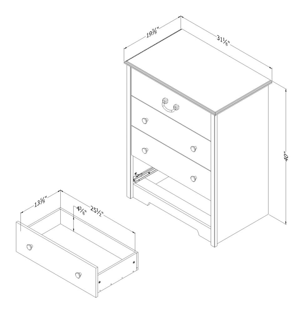 South Shore Aviron Kids 4-Drawer Dresser/Chest, Blueberry