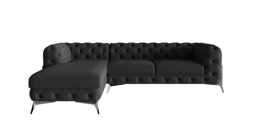 Ropez Chelsea Bis narożnik 305x200 lewy mikrofibra czarny