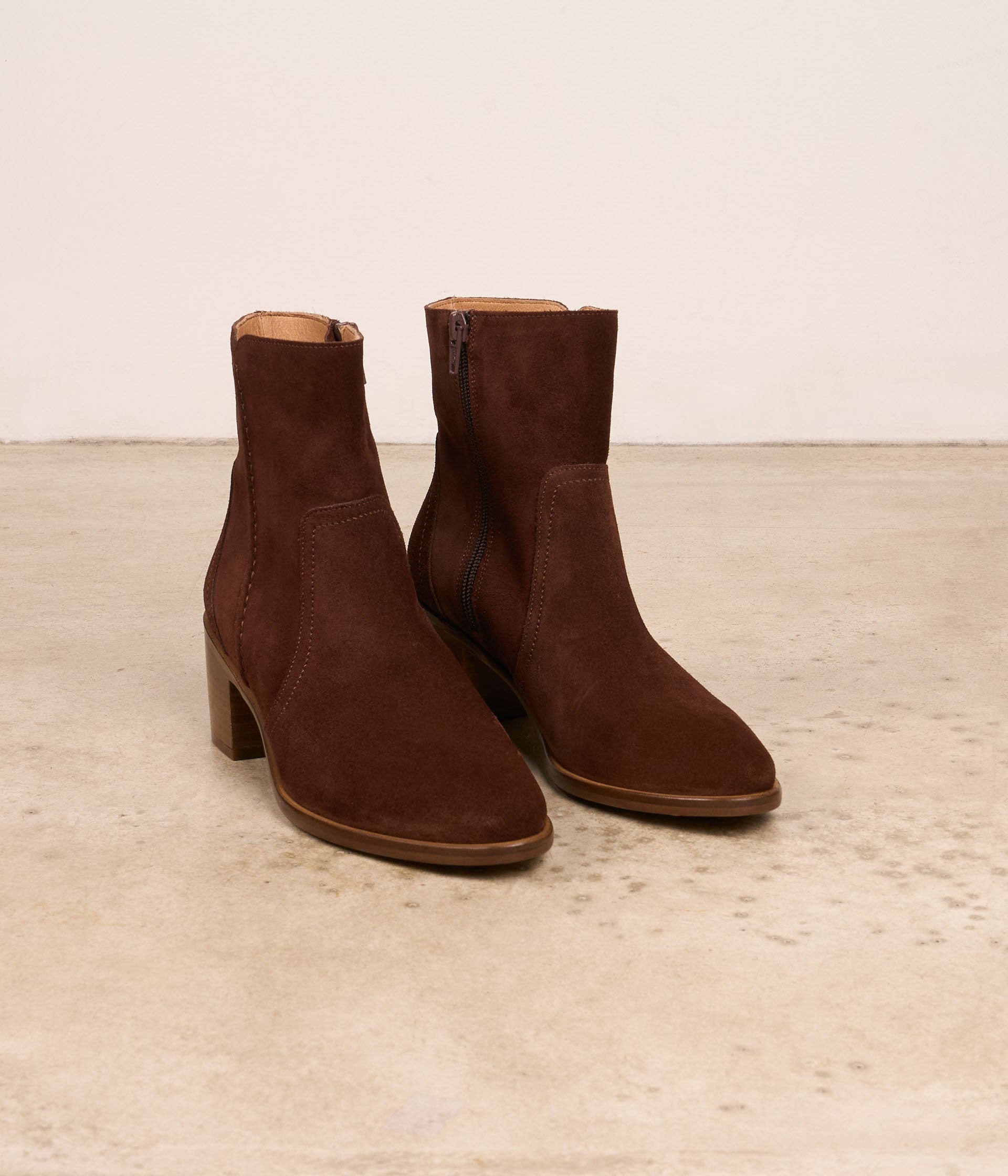 Boots velours acajou Sansa
