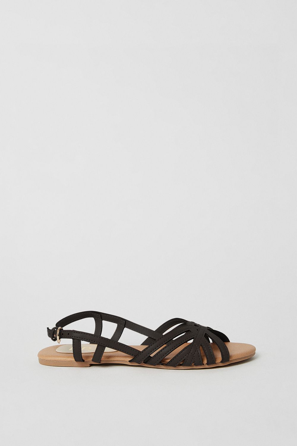 Dorothy Perkins Fiona Faux Leather Lattice Peep Toe Slingback Flat Sandals