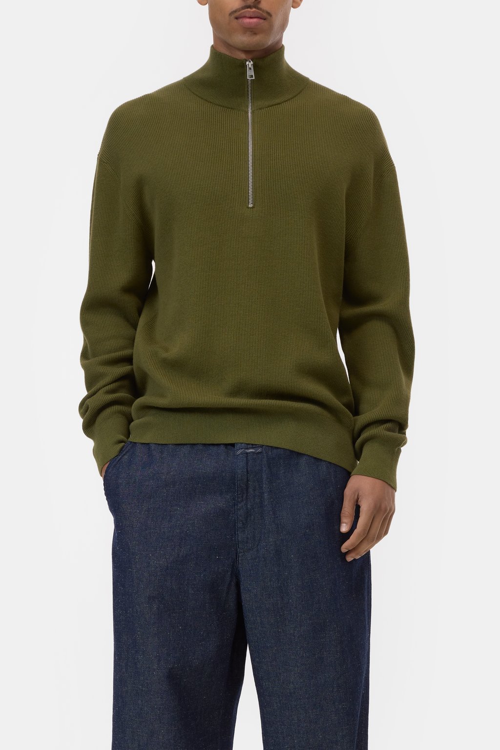 Halbzipp-Pullover aus Baumwolle
