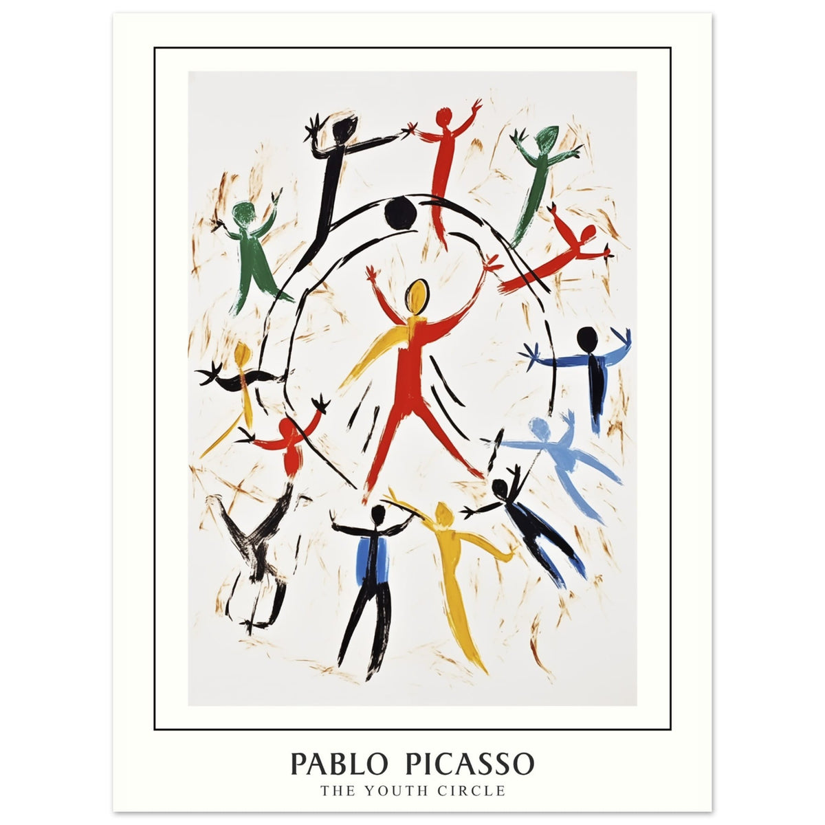 Artfulprints Poster Pablo Picasso - The youth circle  - 30x40 cm - Meerkleurig