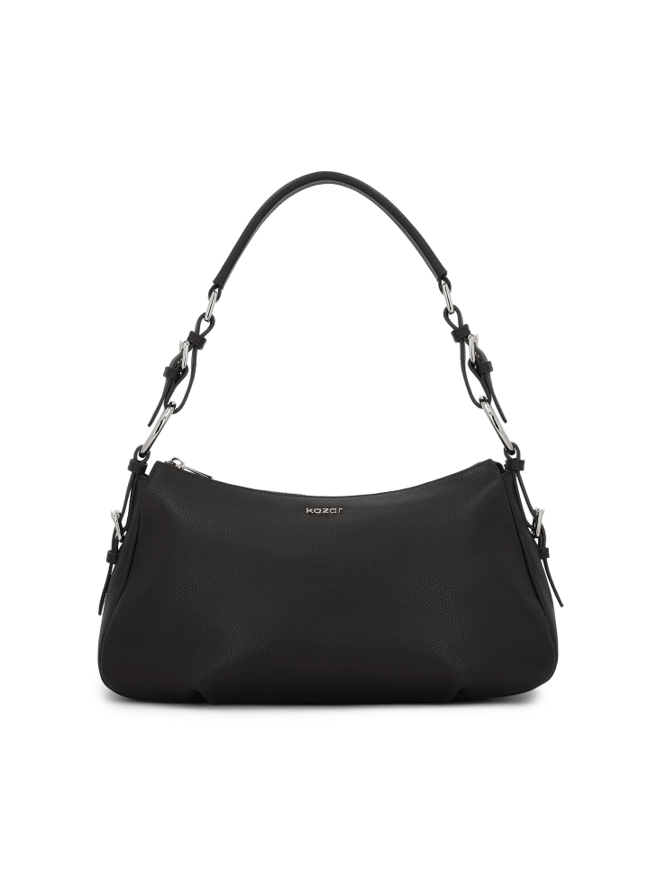 Black universal leather handbag