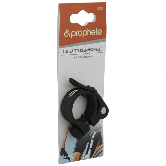 Sattelklemmschelle, mit Schnellspanner, schwarz