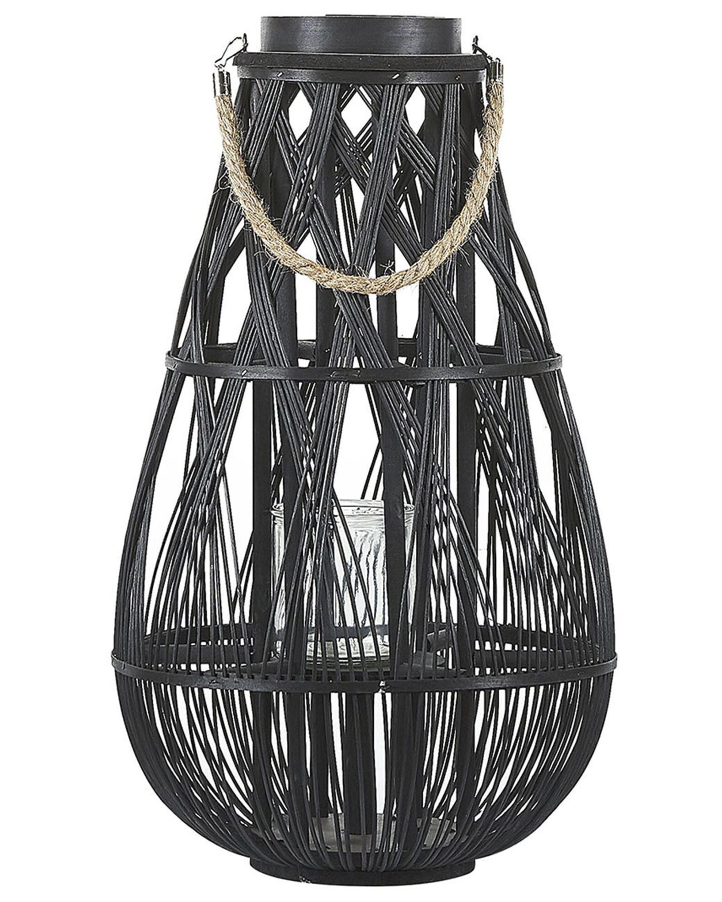 Lantern TONGA Bamboo 77 cm Black