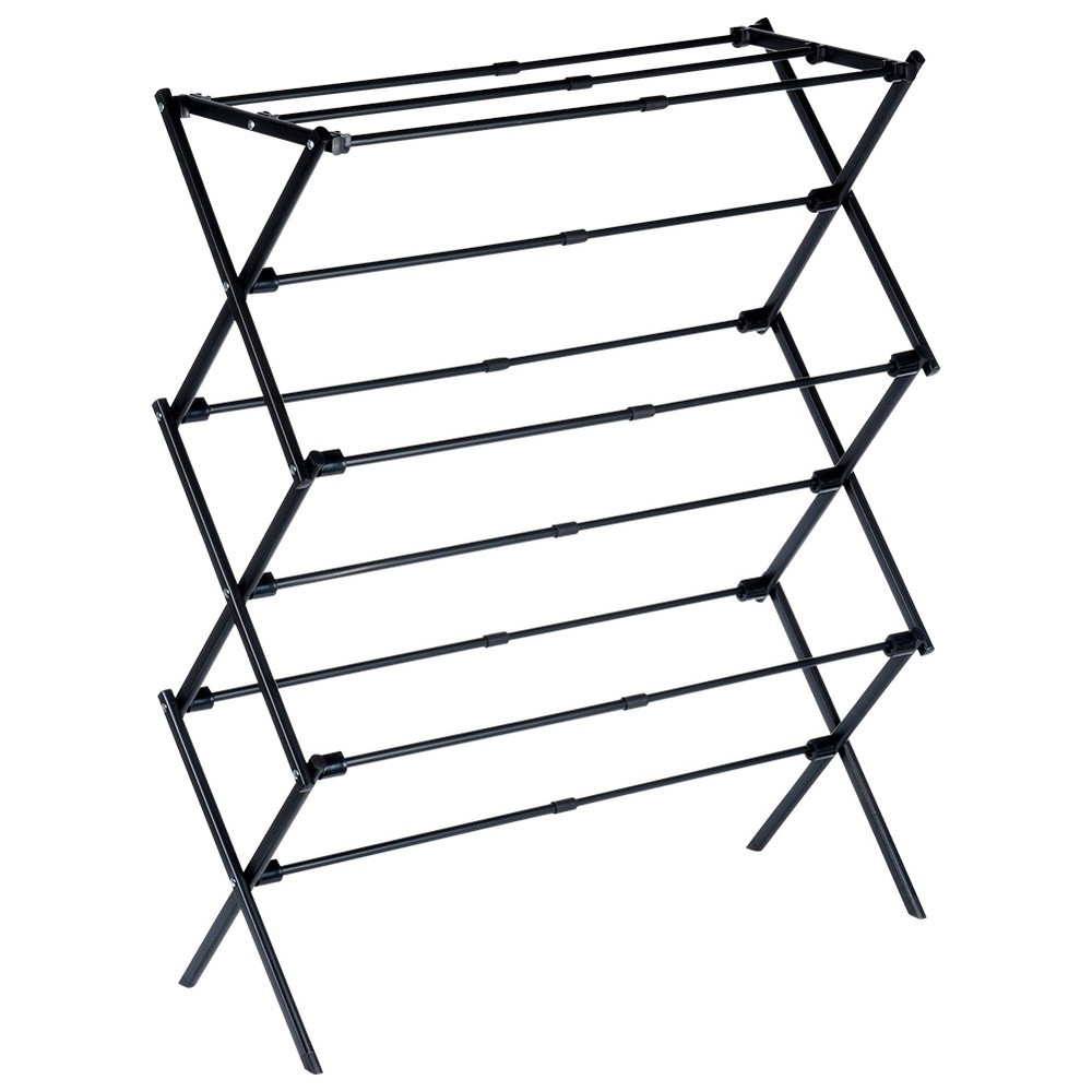 Suszarka na pranie metalowa czarna pionowa rozsuwana 47-78x94 cm