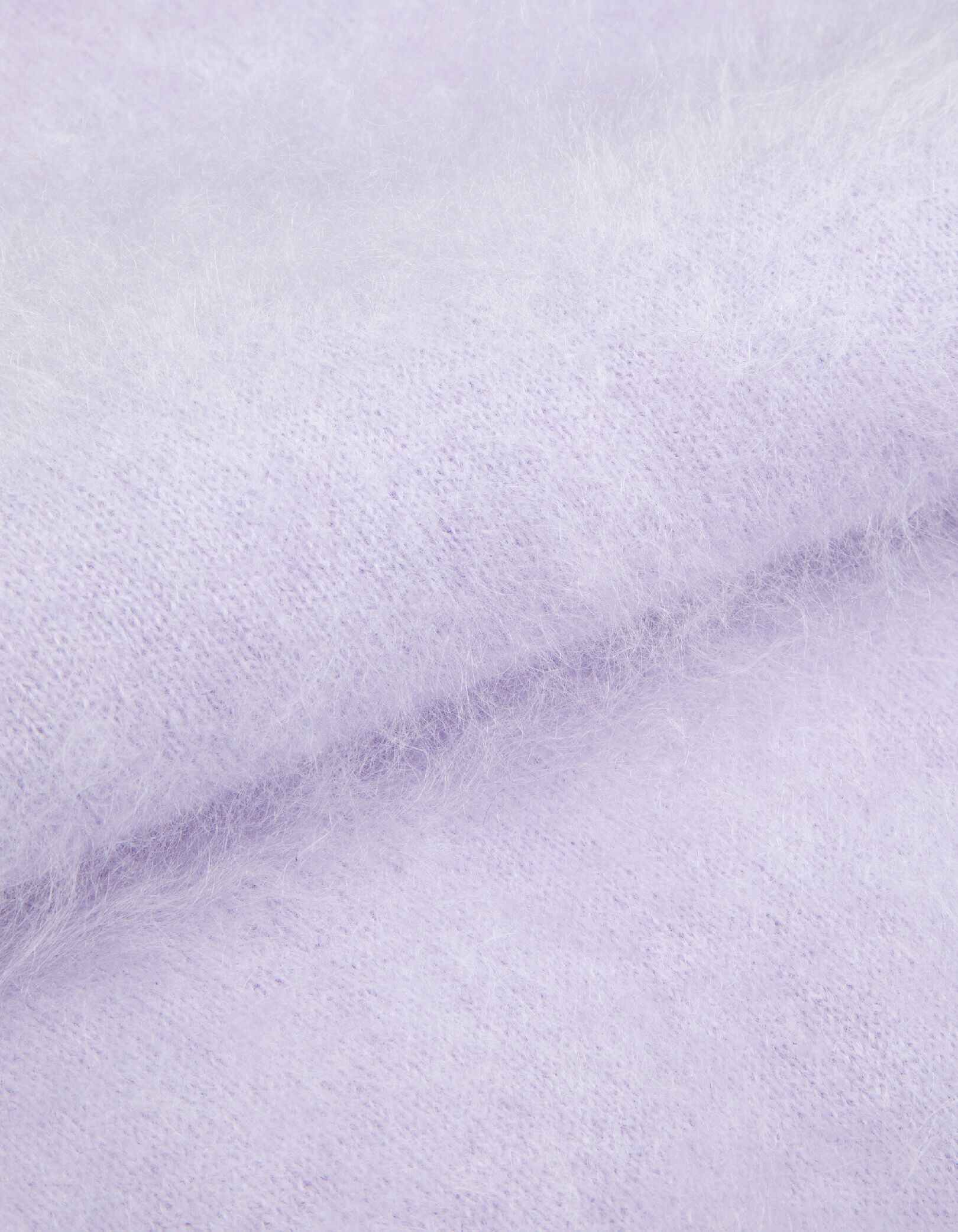 Pull col rond lilas tricot cachemire brossé Femme