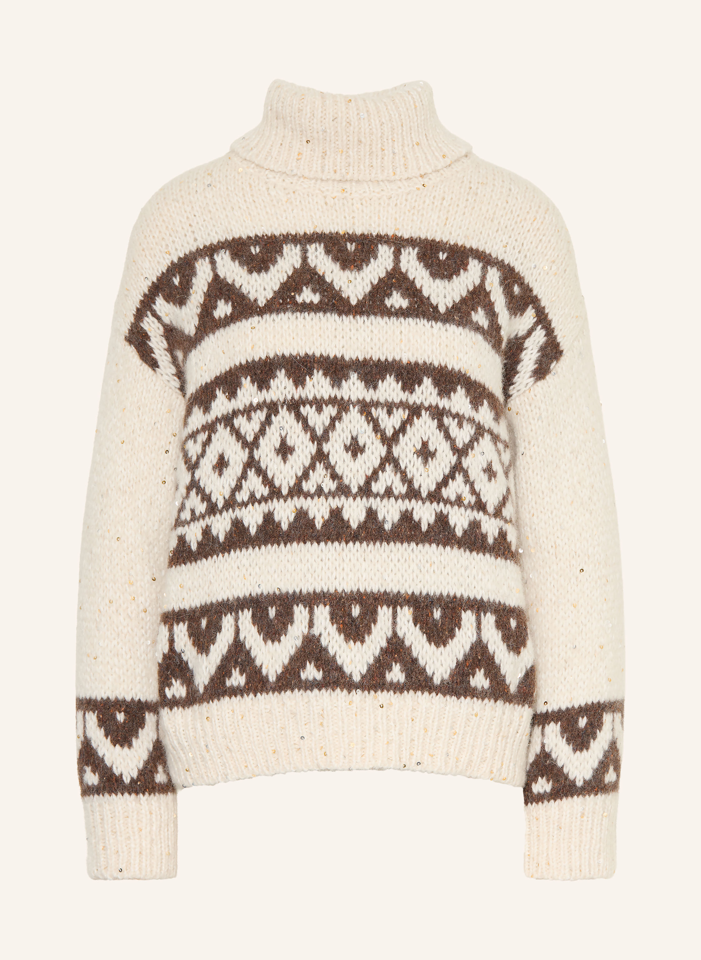 PESERICO Rollkragenpullover mit Alpaka und Pailletten