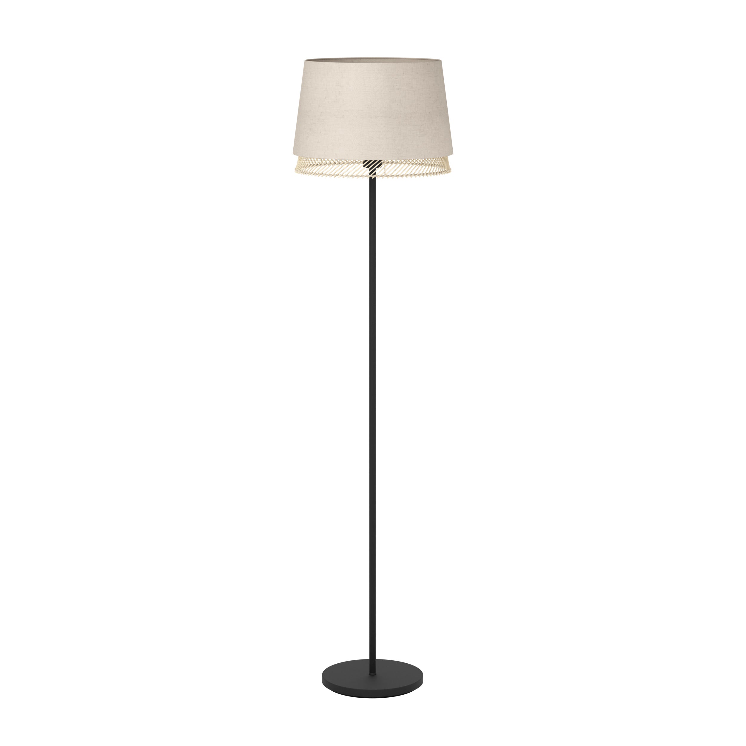 EGLO vloerlamp Tabley - e27 - 153 cm - natuur/bruin/zwart - textiel