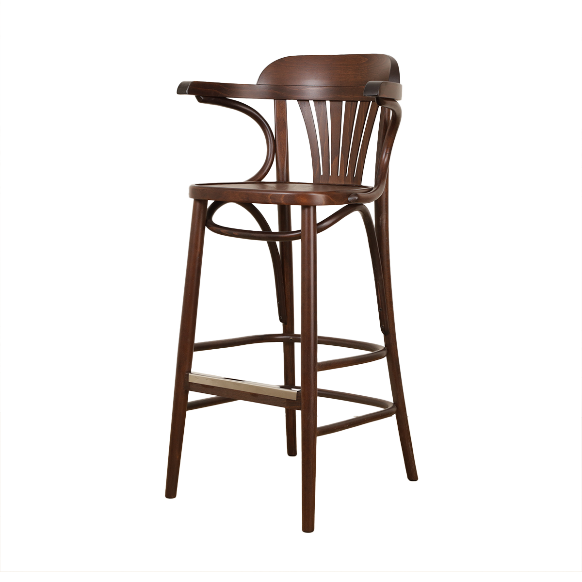 Fameg Jos houten barkruk walnoot - 75 cm