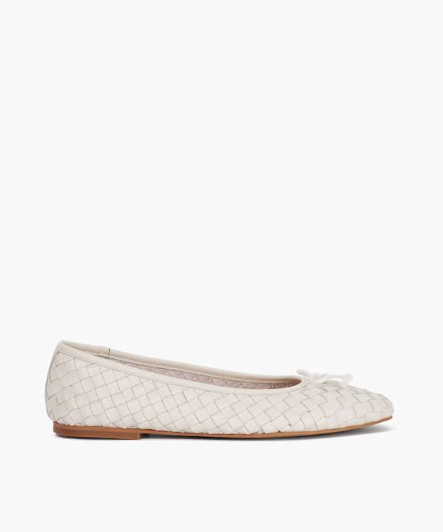 Heat Ecru - Wide Fit Woven Ballet Flats