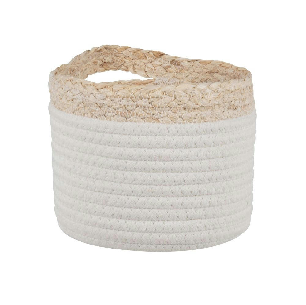 - Panier à suspendre blanc et beige