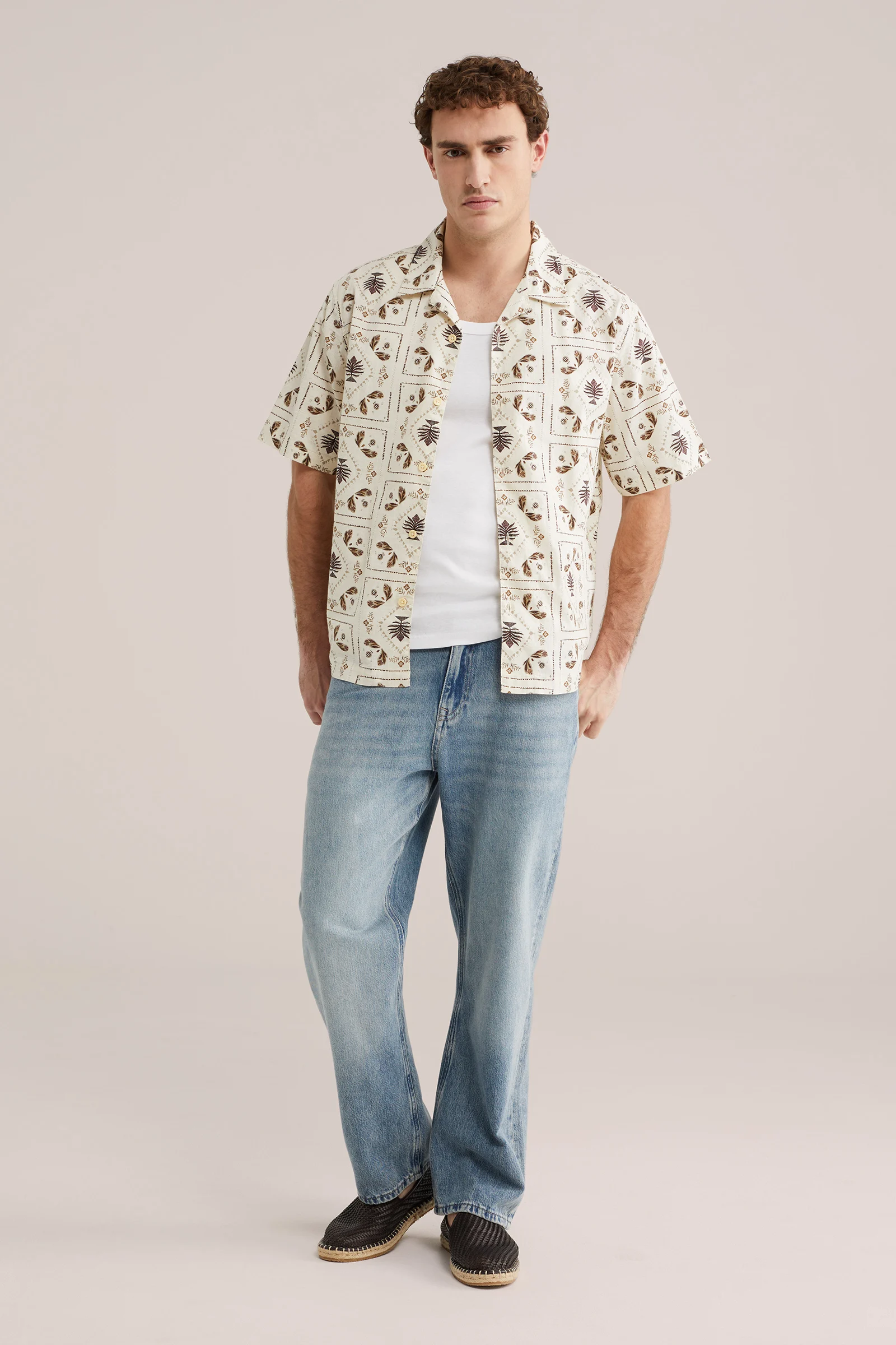 Heren relaxed fit overhemd met print