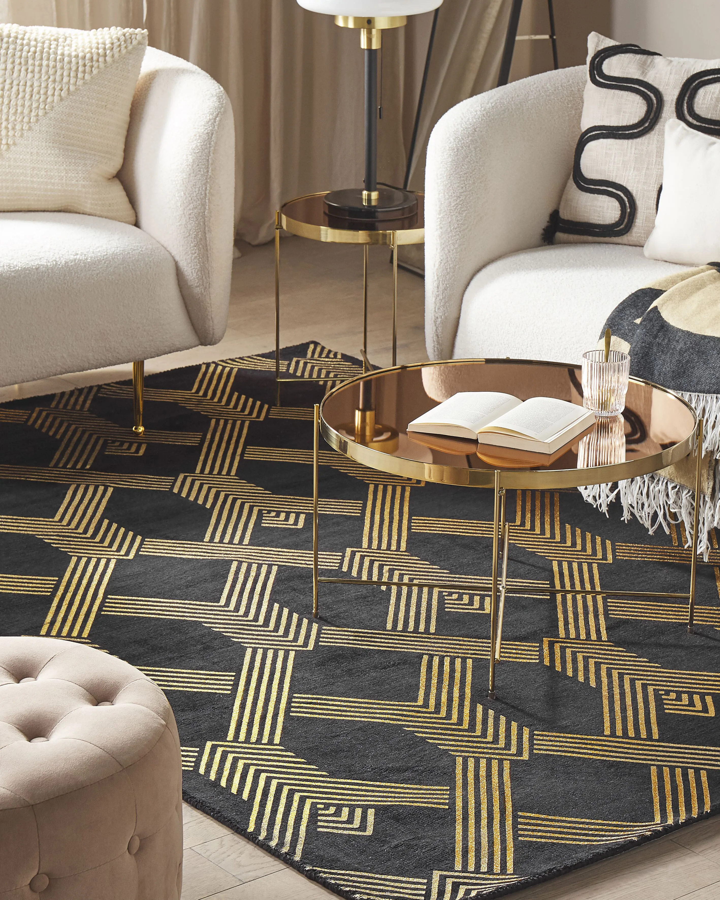 Rug VEKSE Black 160 x 230 cm Viscose