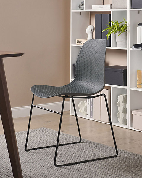 Lot de 4 chaises de conférence PANORA Gris foncé
