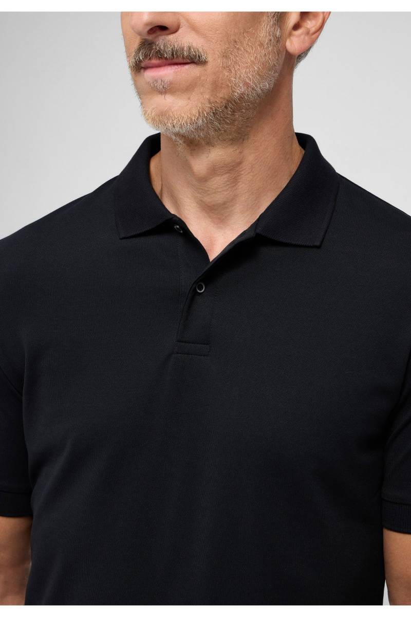 ETERNA Performance Slim Fit Poloshirt schwarz, Einfarbig