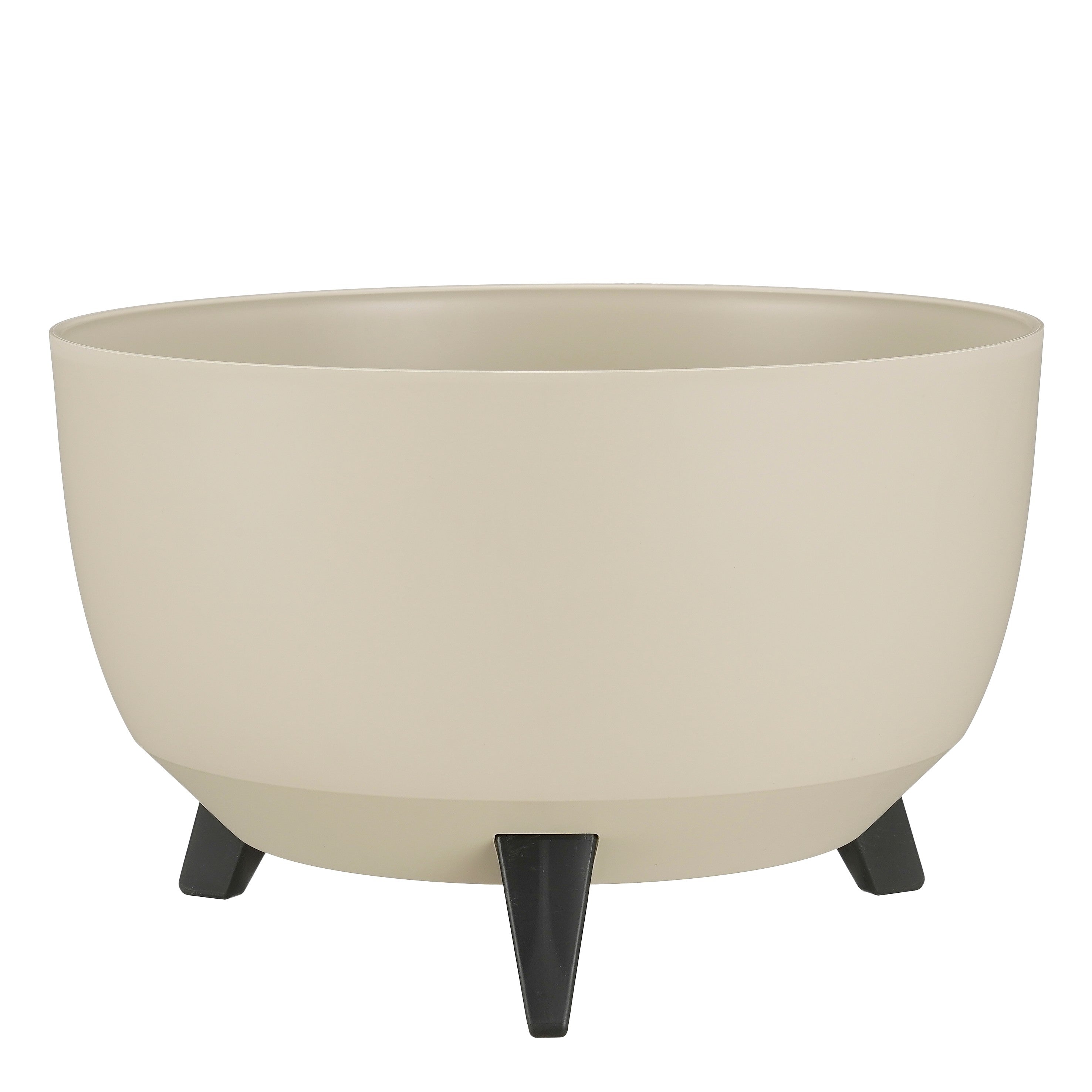 Mica Decorations Doppio Plantenbak op Poten - 20,5 x Ø40 cm - Plantenbakken voor Buiten - Bloembakken voor Balkon - Gerecycled Plastic - Beige
