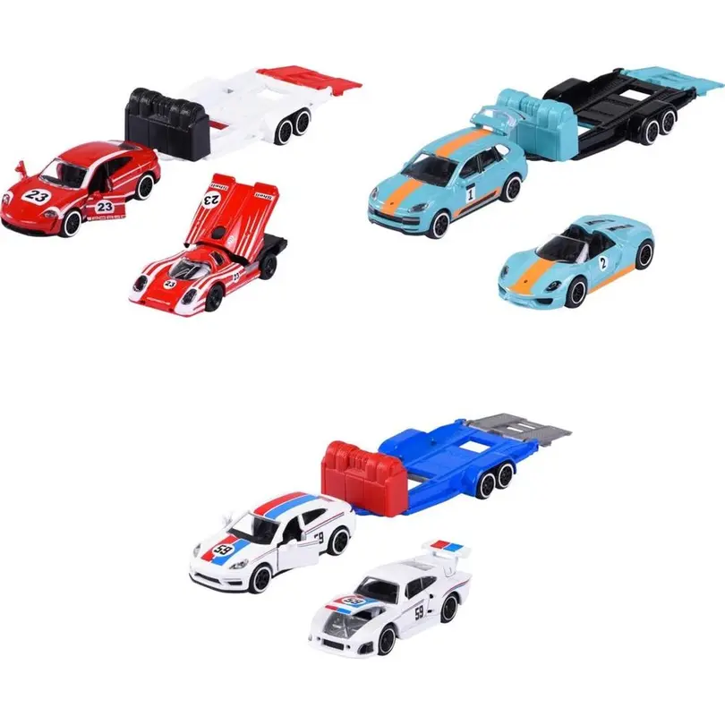 Spielset 3-teilig Porsche Deluxe Trailer