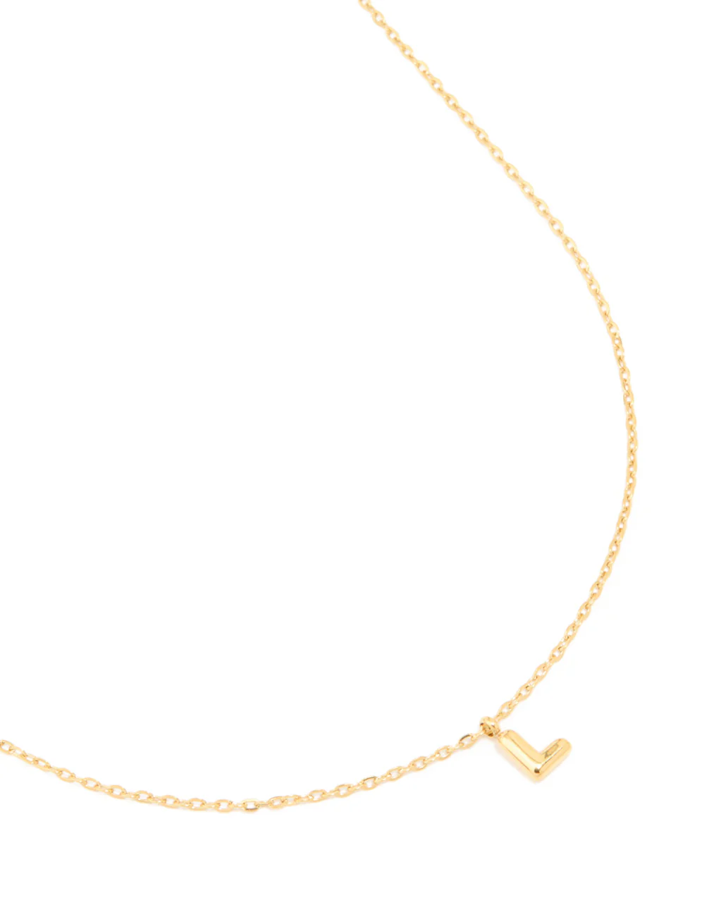 Waterproof Gold Plated Stainless Steel Mini Bubble Letter L Necklace