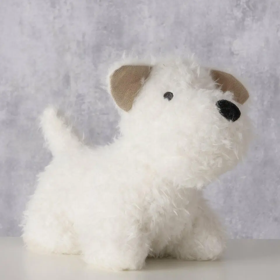 Boltze Deurstopper Hondje - 1 kg - wit - H17 cm