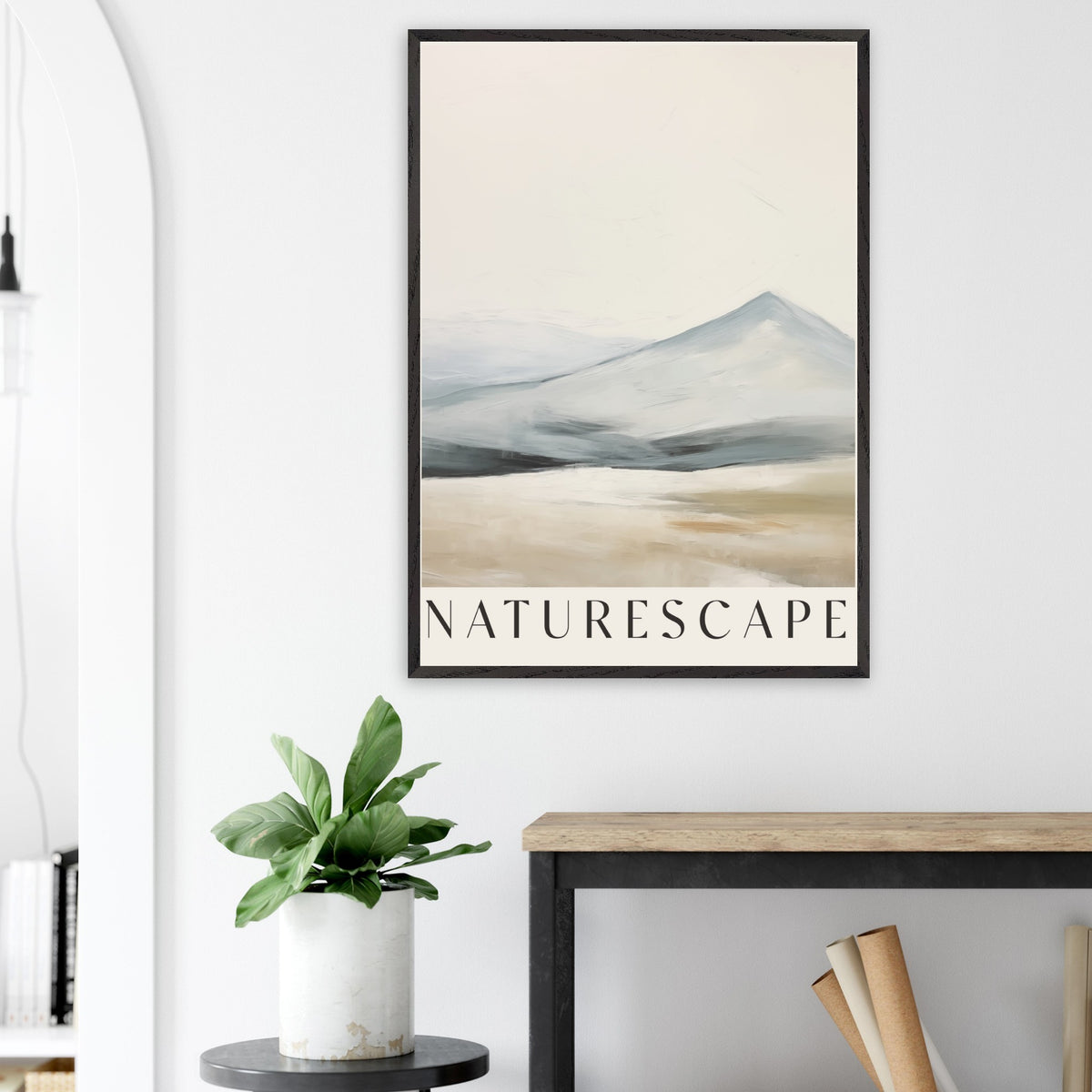 Artfulprints Poster Abstract - Naturescape  - 70x100 cm - Taupe